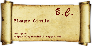 Blayer Cintia névjegykártya